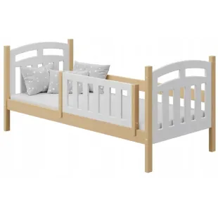 Łóżko pojedyncze drewniane ZUZIA sosna MEBLE WRÓBEL