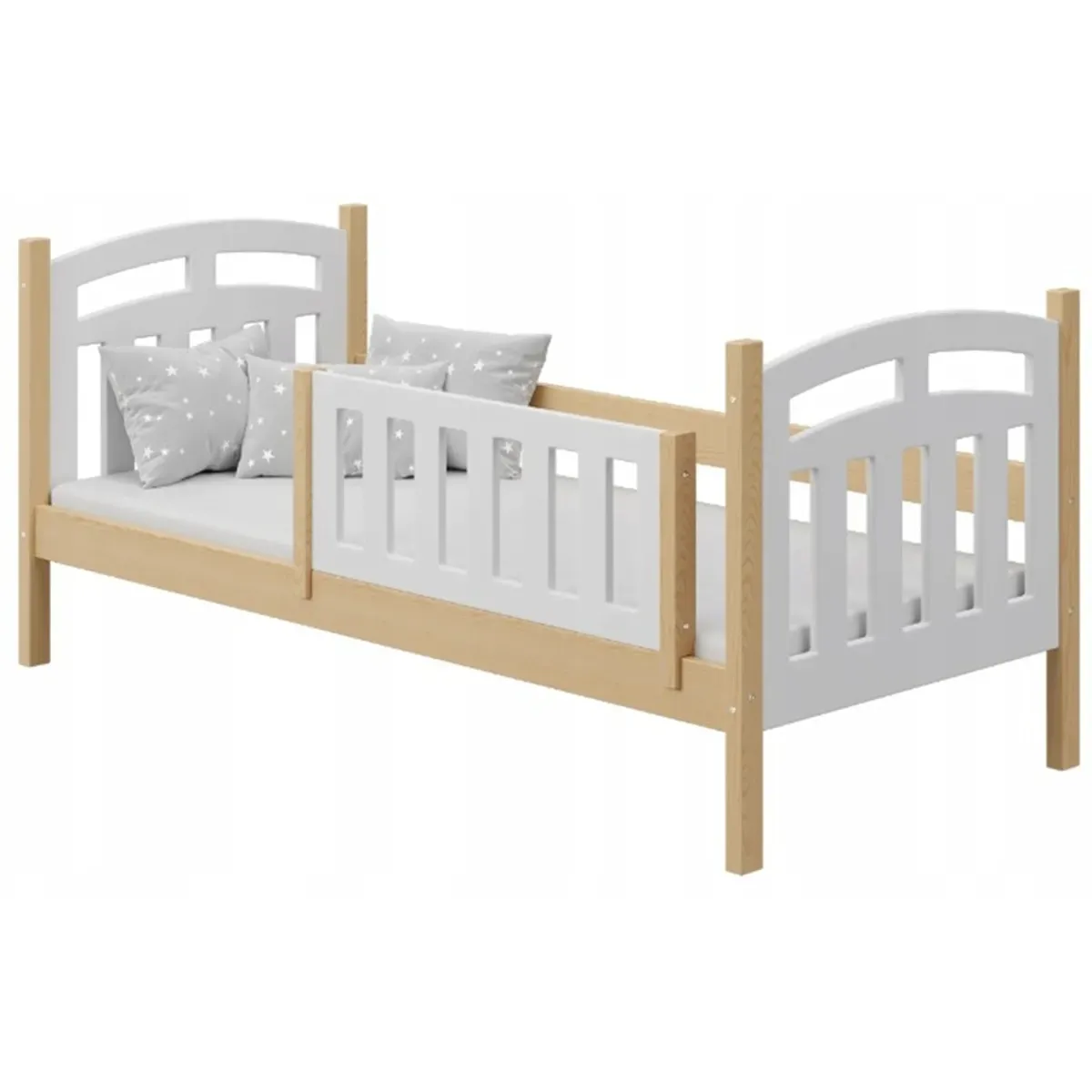 Łóżko pojedyncze drewniane ZUZIA sosna MEBLE WRÓBEL