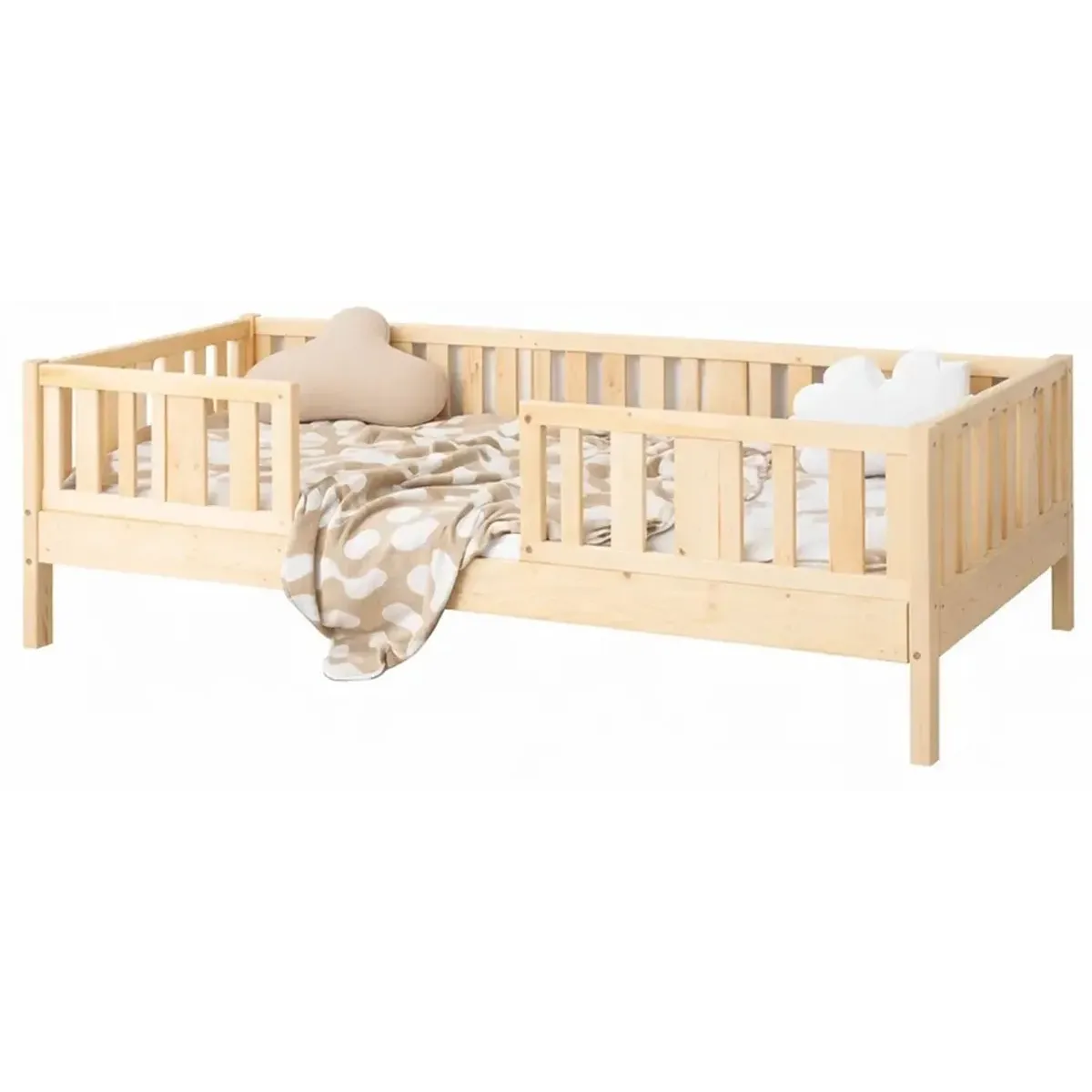 Łóżko pojedyncze drewniane NIKO sosna MEBLE WRÓBEL