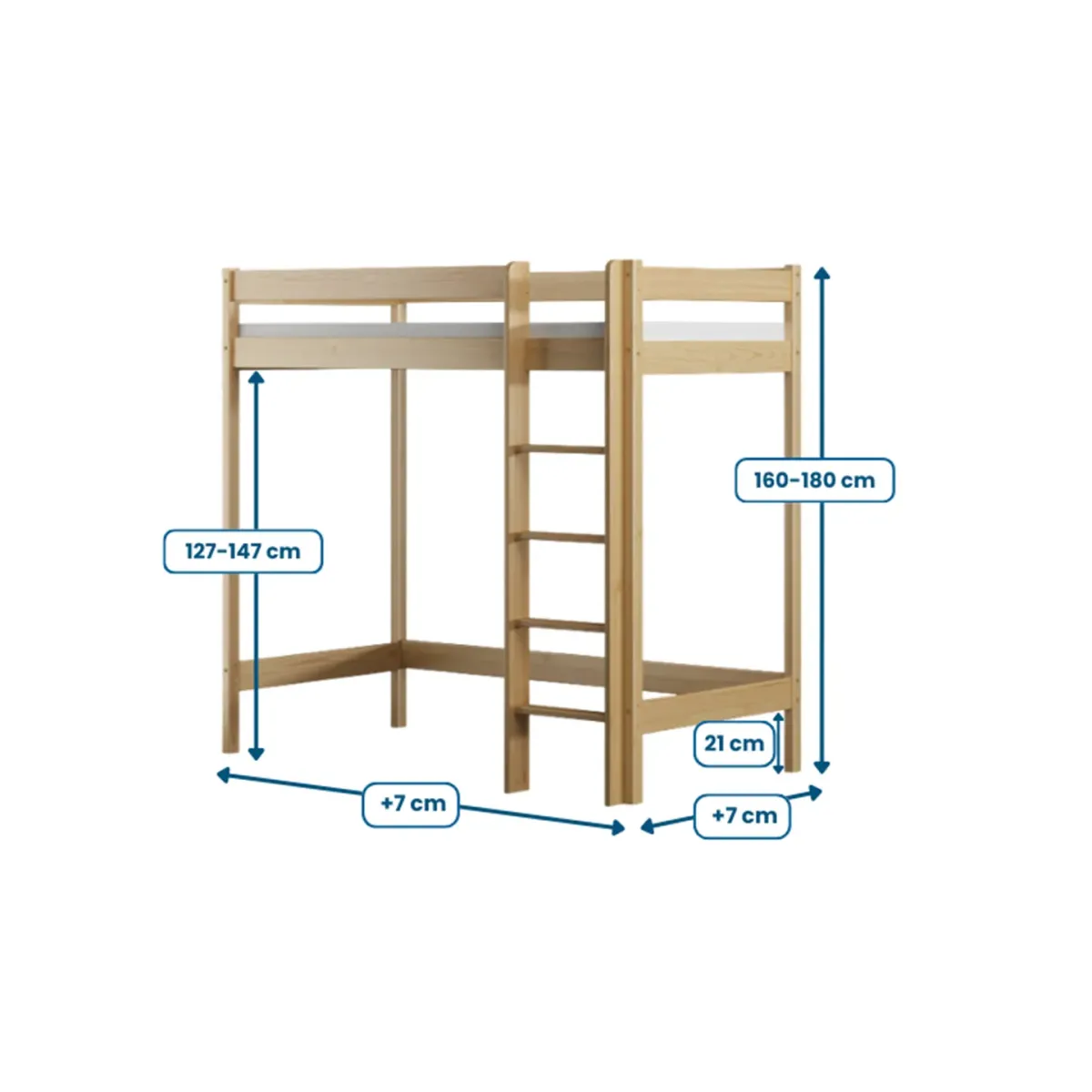 Łóżko drewniane antresola wymiary MEBLE WRÓBEL