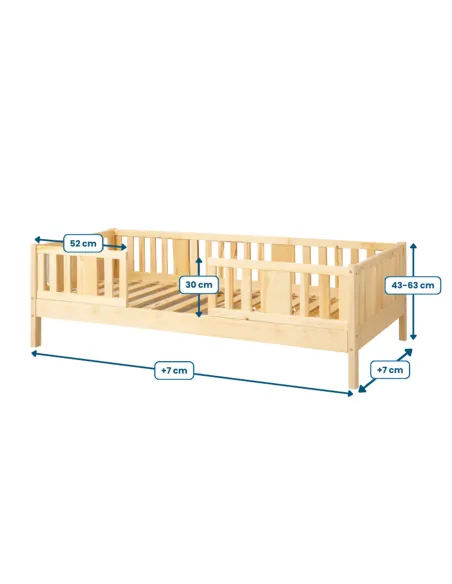 Łóżko drewniane pojedyncze NIKO wymiary MEBLE WRÓBEL